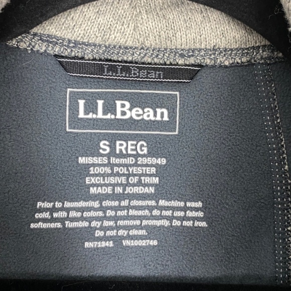 L.L. Bean Sweater Knit Fleece Jacket Womens Small Reg Tan Zipper Up Pockets - Picture 8 of 11